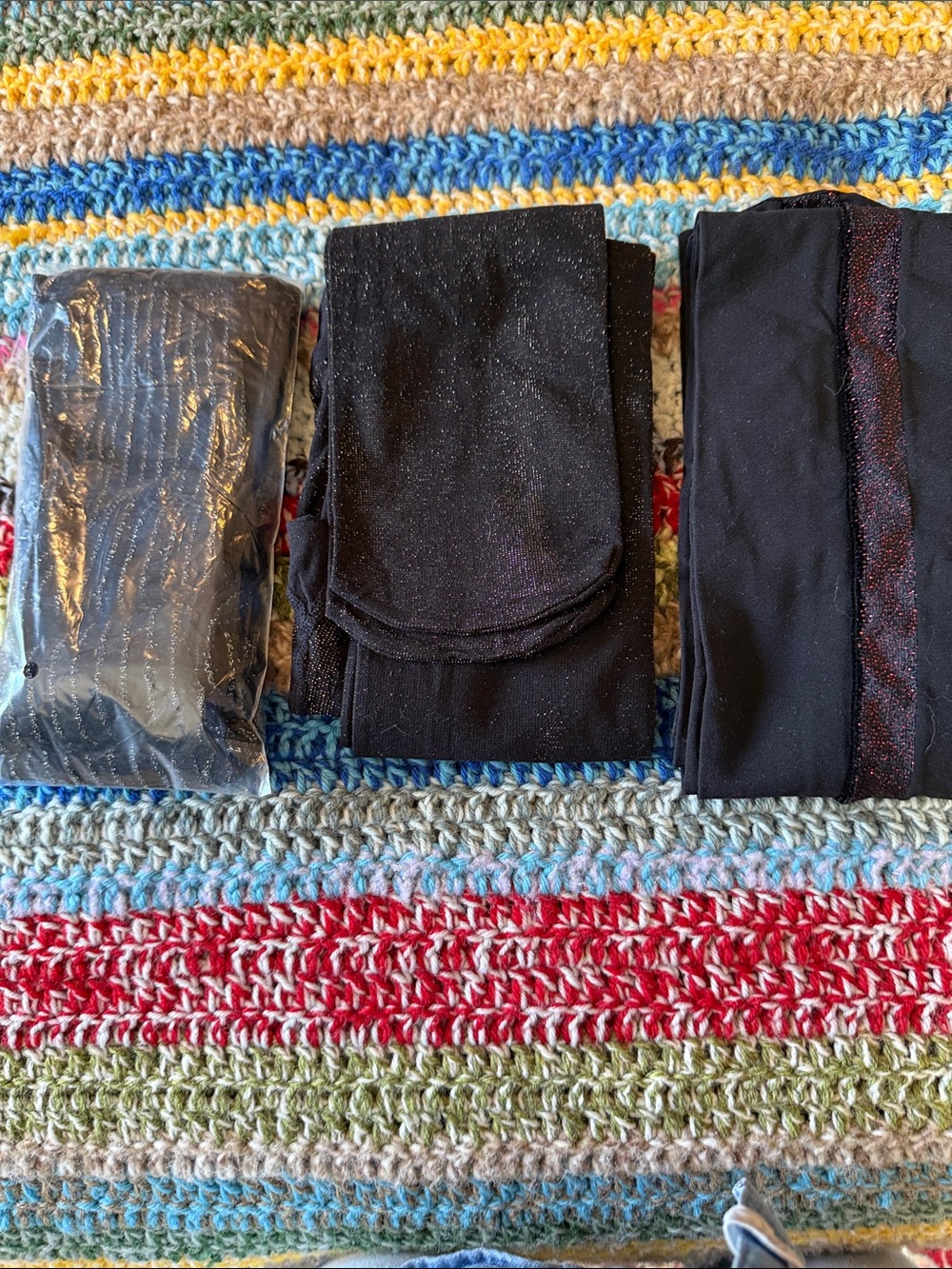 Calzedonia Black Shimmery Tights Trio